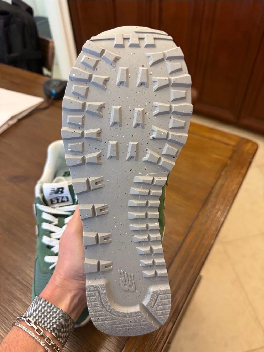 New Balance Green Suede & White Accent Retro Runner